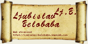 Ljubislav Belobaba vizit kartica